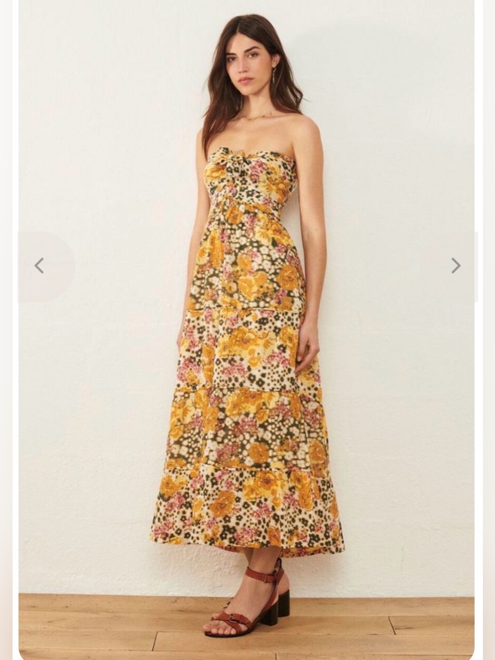 ba&sh Dalid Floral Strapless Maxi Dress Size XS